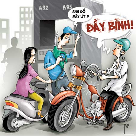 Biếm họa về xăng và giá xăng Biếm họa về xăng và giá xăng